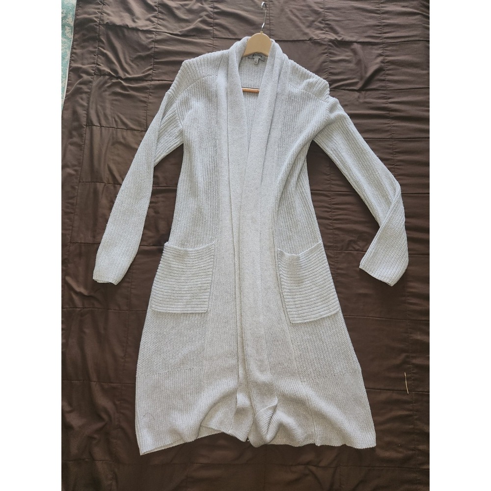 Kenneth Cole Reaction women's open-front long duster cardigan sweater. Gray Sz S